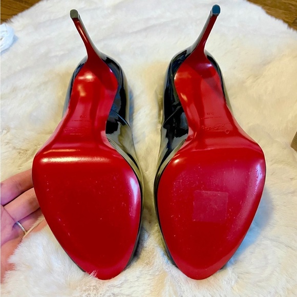 Christian Louboutin Very Prive 120MM Black Patent Red Tips Pump, 39 - Picture 2 of 14